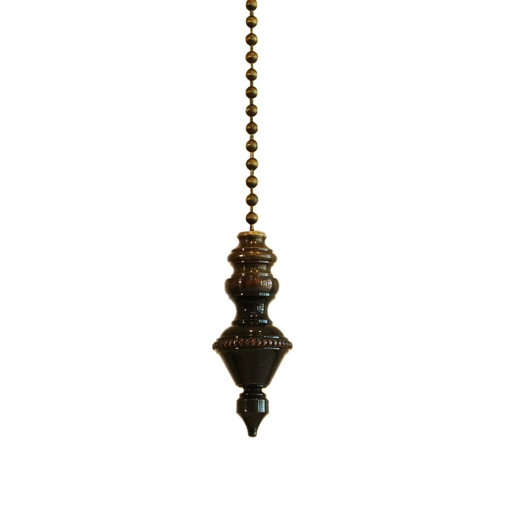 Beaded Knob Spire Ceiling Fan Pull 1.5 H With 12 Oiled Bronze Brass Chain