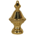 Beaded Knob Spire Lamp Finial Polished Brass 1.5 H