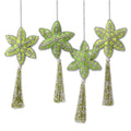 Beaded Ornaments Holiday Message Set Of 4 India