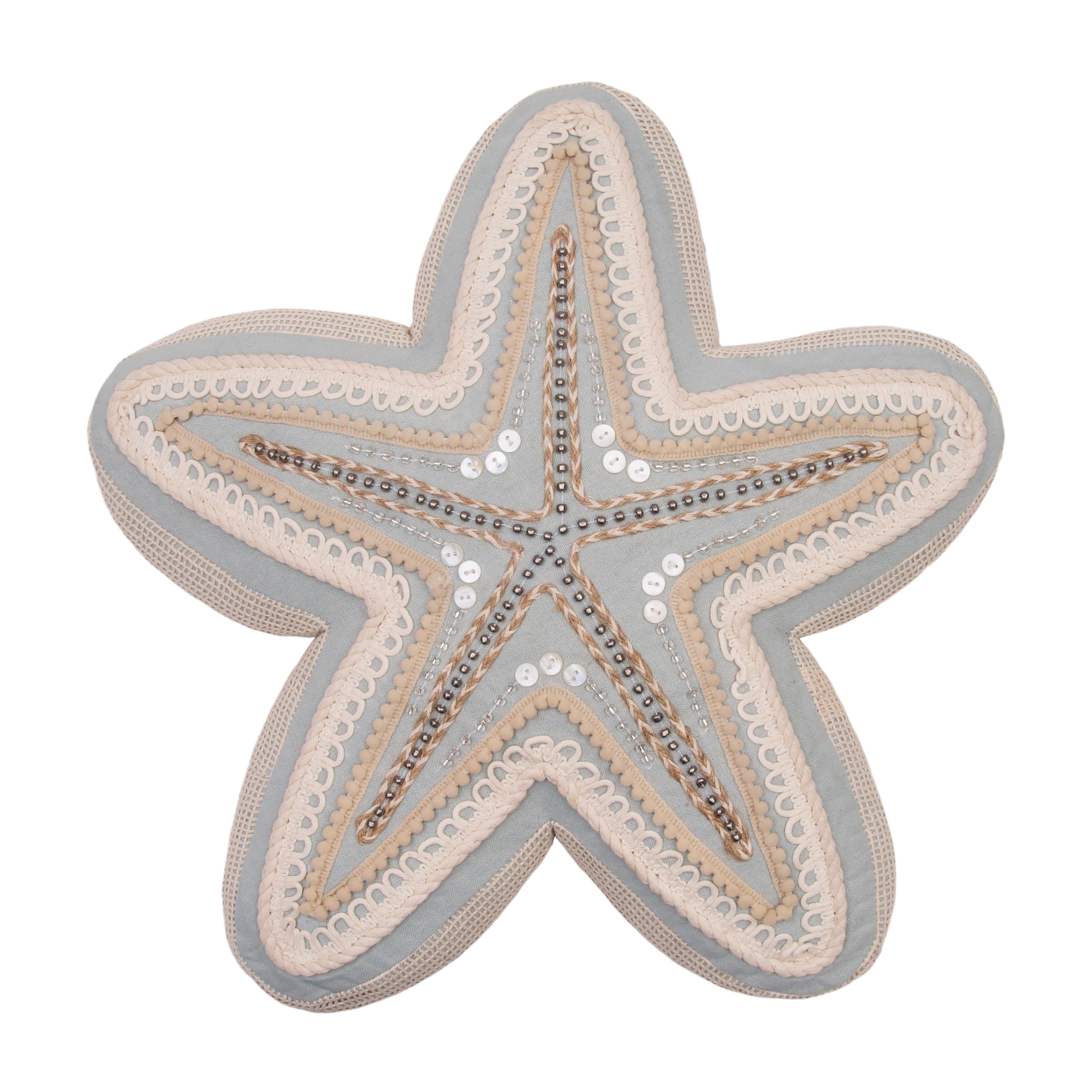Beaded Sea Star Shaped Pillow