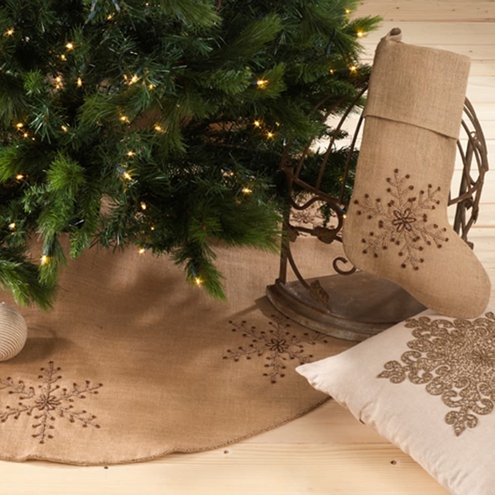 Beaded Snowflake Design Stocking Or Tree Skirt