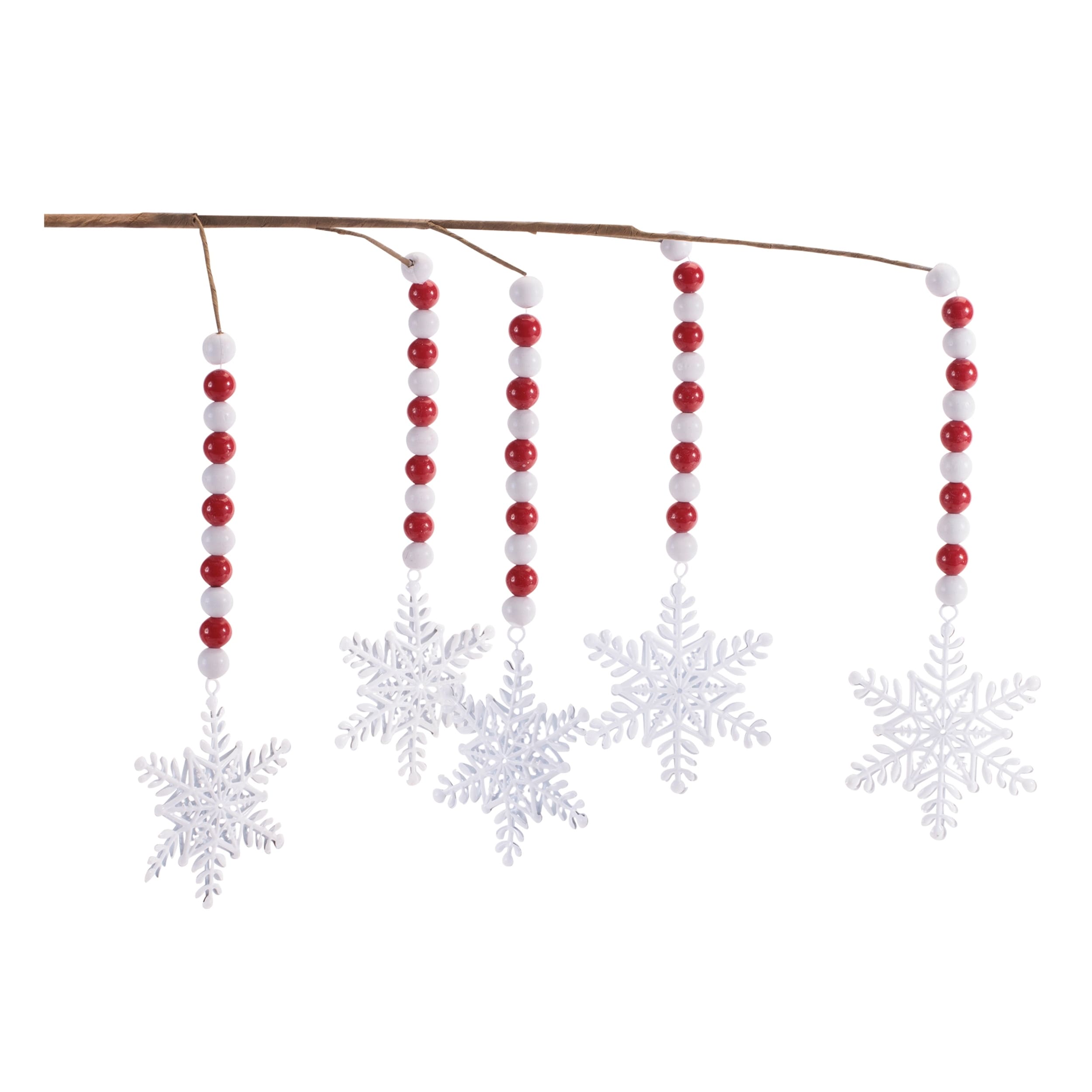 Beaded Snowflake Drop Spray Set Of 2