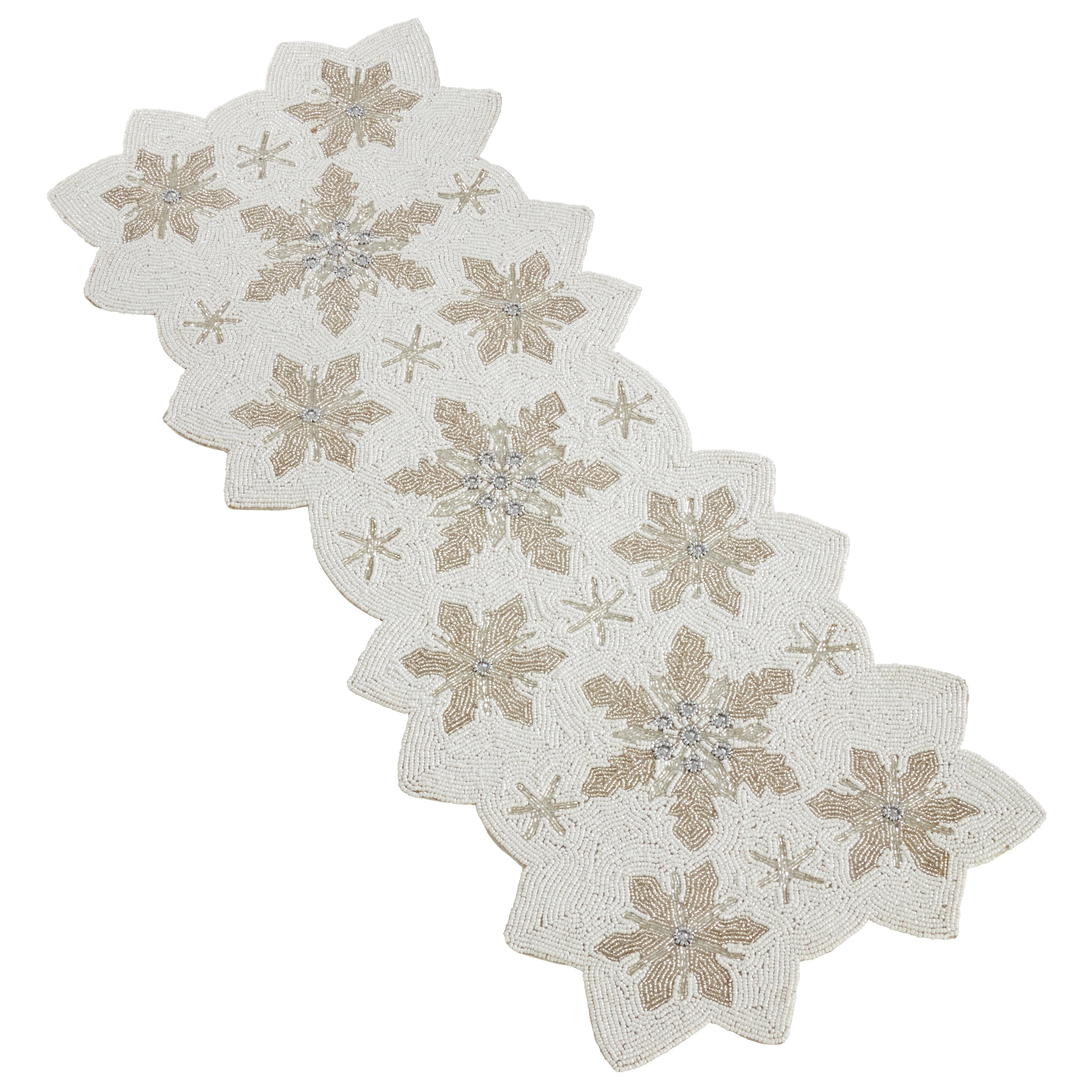 Beaded Table Runner With Snowflake Design