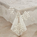 Beaded And Embroidered Winter Snowflake Tablecloth