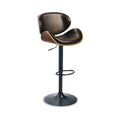 Beal Swivel Barstool Chair Brown Faux Leather Black 26 34 Adjustable
