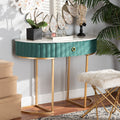 Beale Luxe And Glam Upholstered 1 Drawer Console Table