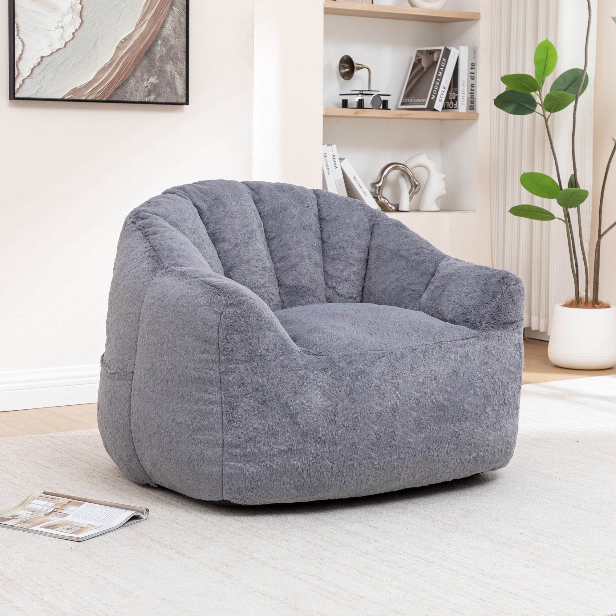 Bean Bag Chair Bean Bag Sofa Chair With Armrests Stuffed High Density Foam Lazy Sofa Comfy Chairs