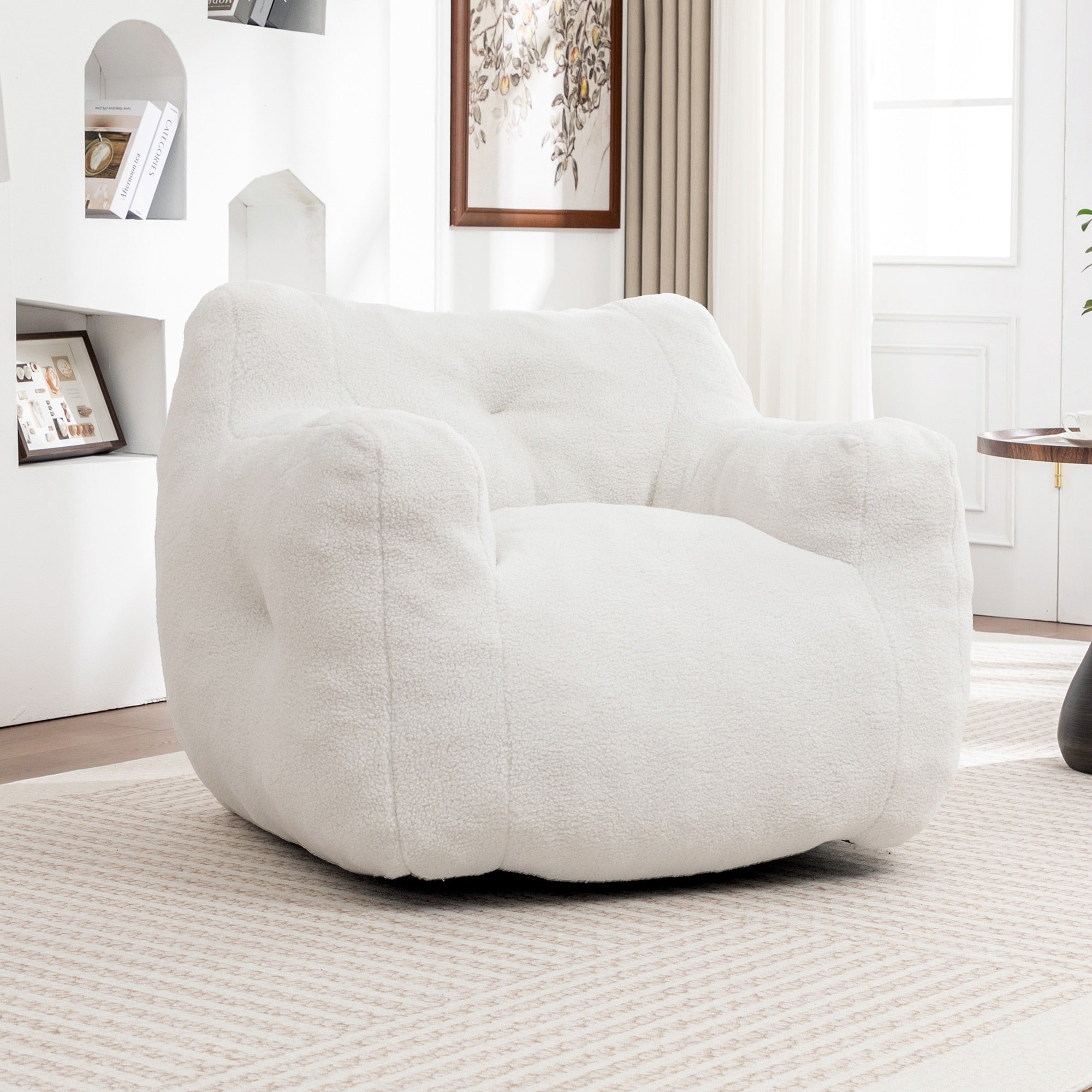 Bean Bag Sofa Chair Leisure Chair Lounge Chair Padded Chair White Arm Chair Accent Chair With Armrest