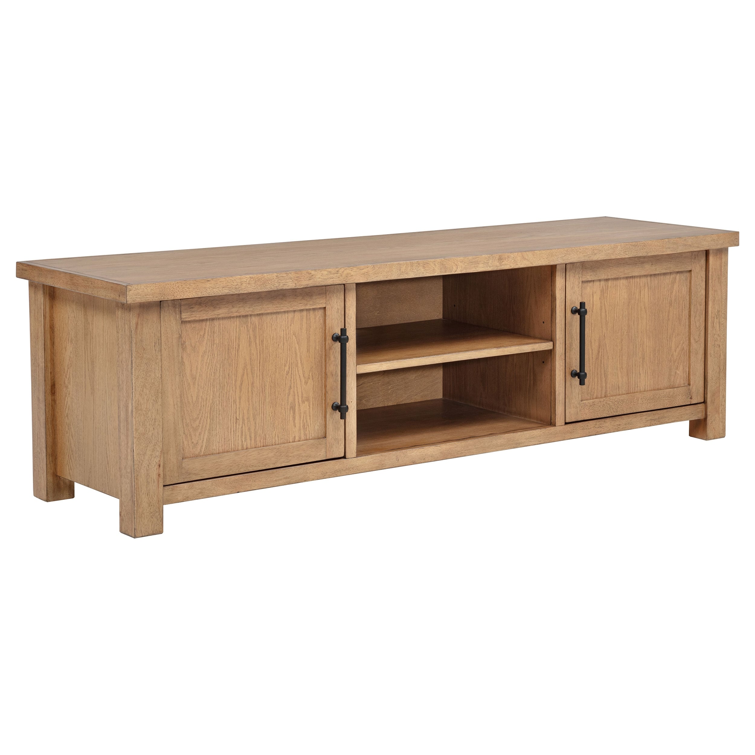 Beasley 2 Door 71 Inch Wood Tv Stand Media Console Golden Oak