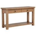 Beasley 2 Drawer Wood Console Table Golden Oak