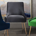 Beatrix Grey Velvet Side Chair