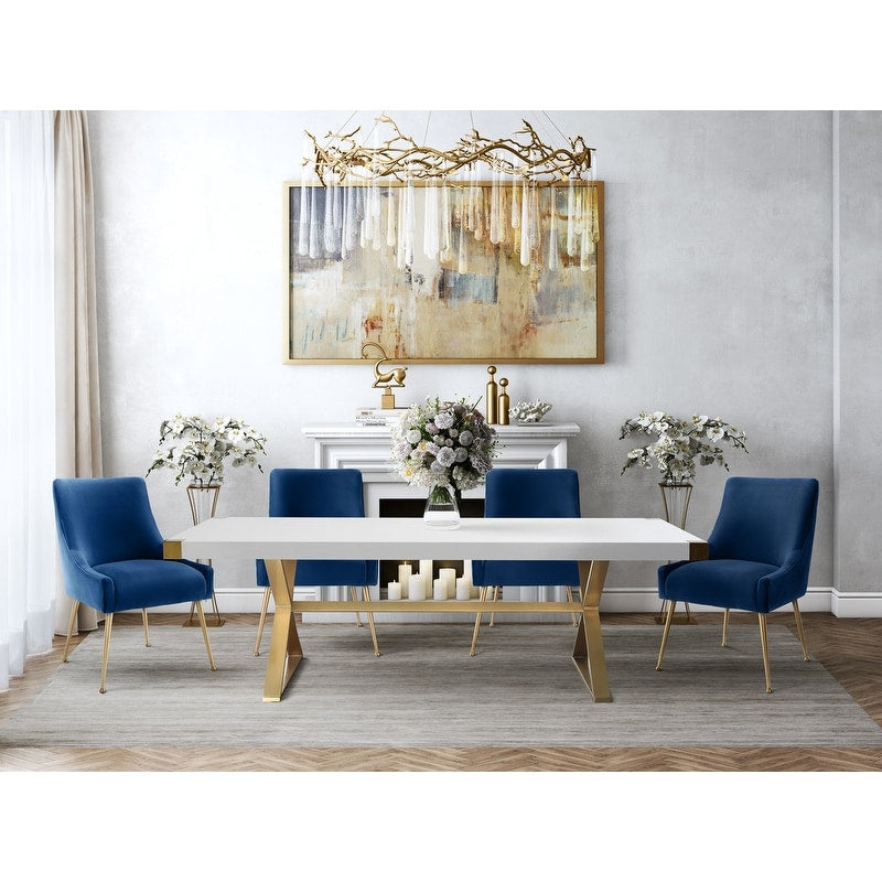 Beatrix Navy Velvet Side Chair