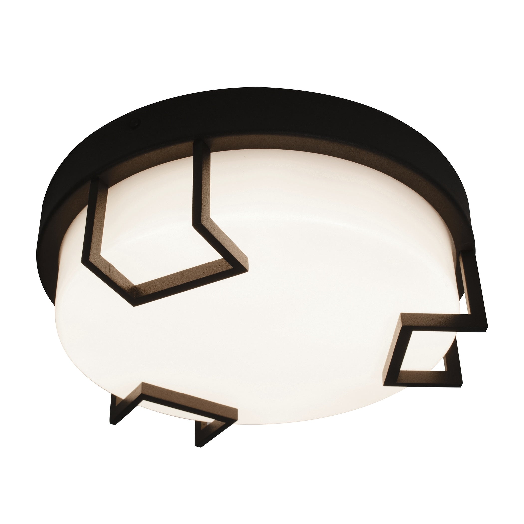 Afx Beaumont 12 Inch Textured Bronze Led Outdoor Flush Mount White Acrylic Shade
