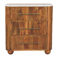 Artisan Furniture Solid Wood Beaumont Marble Chest Brown