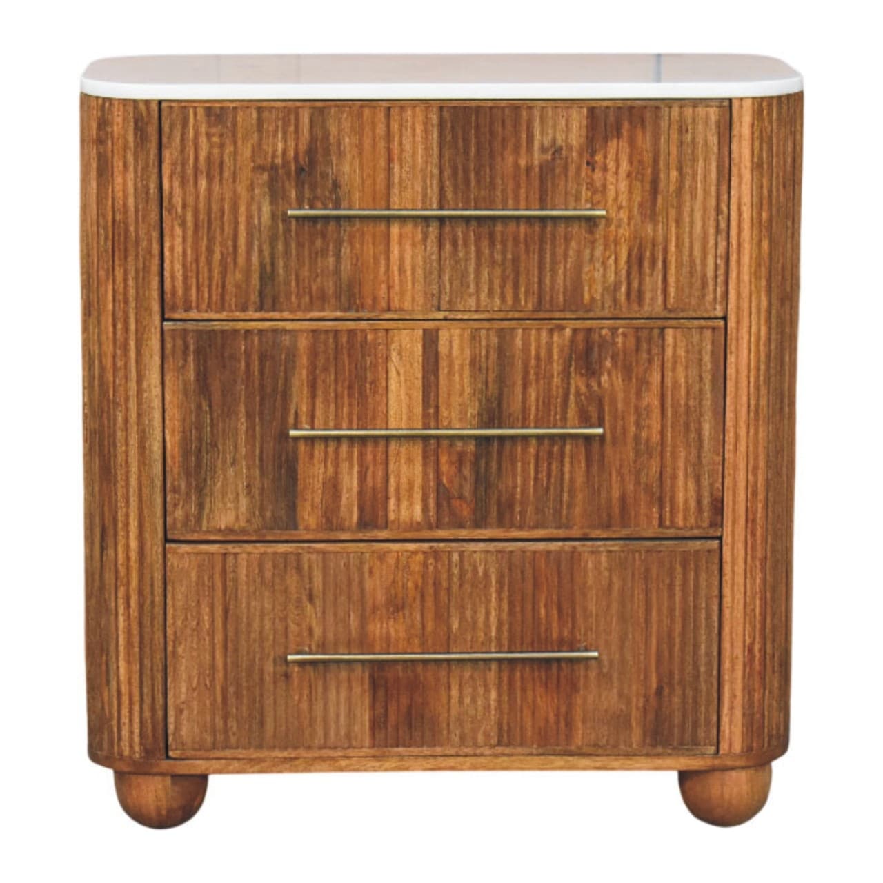 Artisan Furniture Solid Wood Beaumont Marble Chest Brown