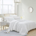 Beaute Living Ruffle Stripe Clip 3 Piece Quilt Set