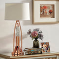 Beautiful Water Dancing Table Lamp 1Pc Modern Design Home Decor Copper Finish Luxurious Sparkling Decorative Night Lamp