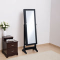 Beautiful Wooden Jewelry Cheval Mirror Black