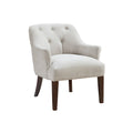 Beca Accent Armchair Button Tufted Back Sloped Arms Beige Polyester