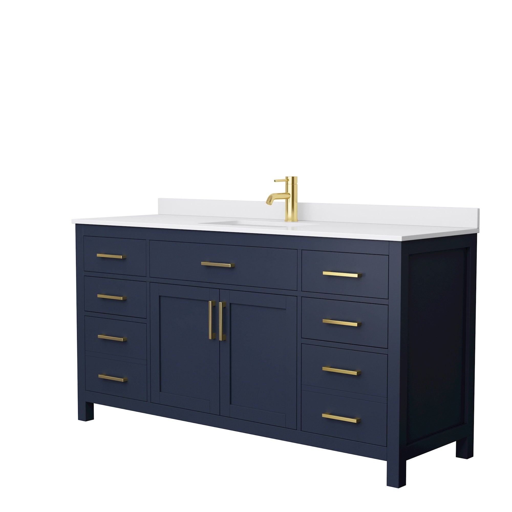 Beckett 66 Inch Single Vanity Cultured Marble Top