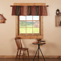 Red Rustic Kitchen Curtains Vhc Beckham Patchwork Valance Rod Pocket Cotton