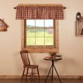 Red Rustic Kitchen Curtains Vhc Beckham Plaid Valance Rod Pocket Cotton