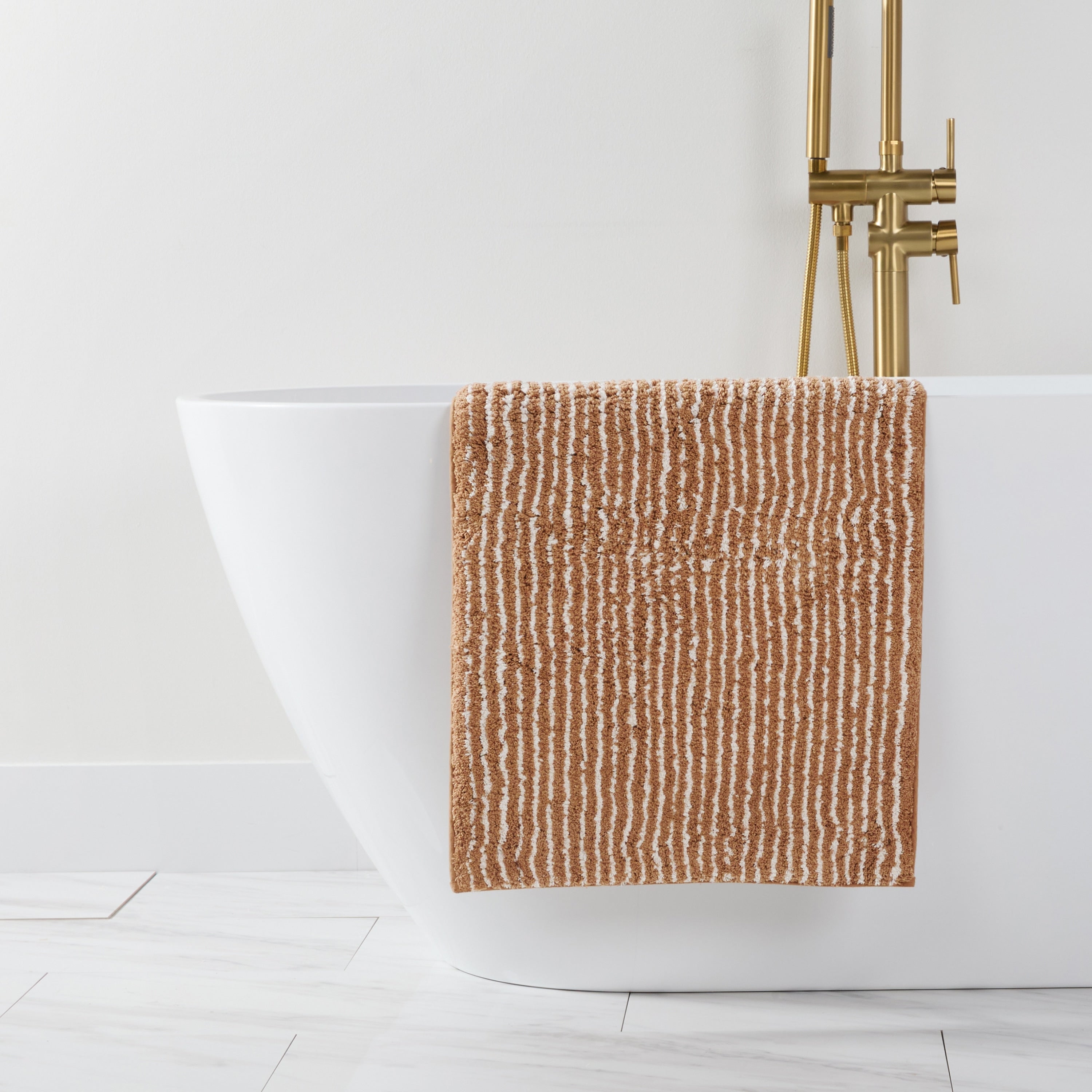 Becky Cameron 100 Cotton Pinstripe Patterned Bath Mat