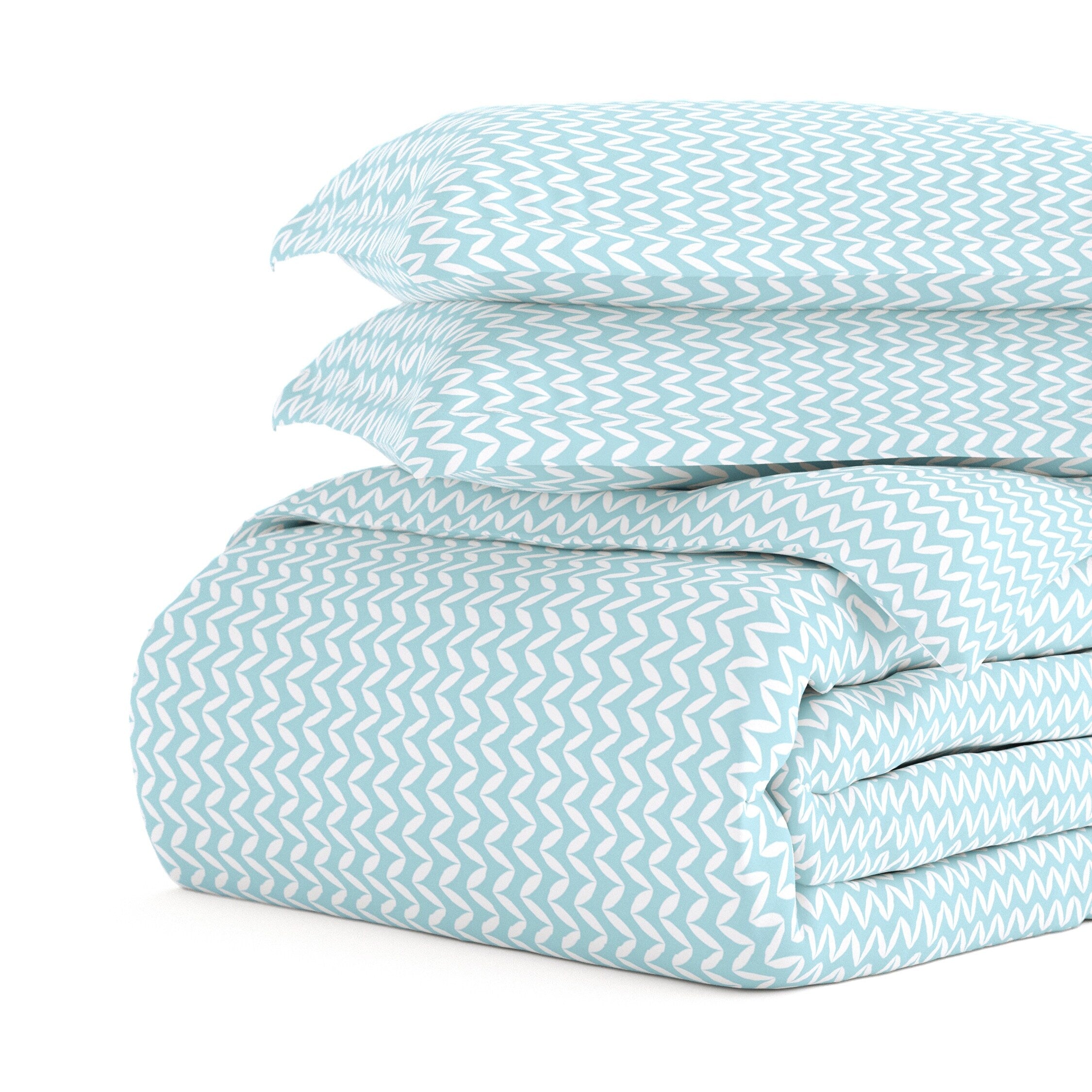 Merit Linens Premium Ultra Soft 3 Piece Puffed Chevron Print Duvet Cover Set