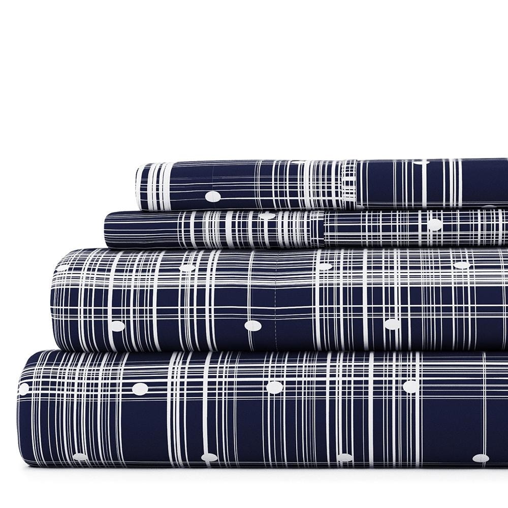 Merit Linens 4 Piece Premium Polka Dot Pattern Bed Sheet Set