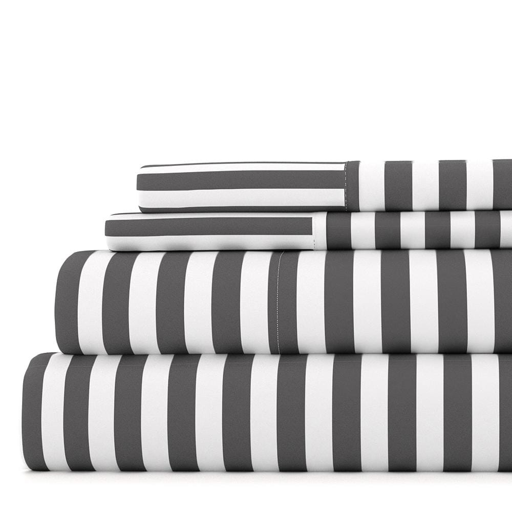 Merit Linens 4 Piece Premium Ultra Soft Ribbon Pattern Bed Sheet Set