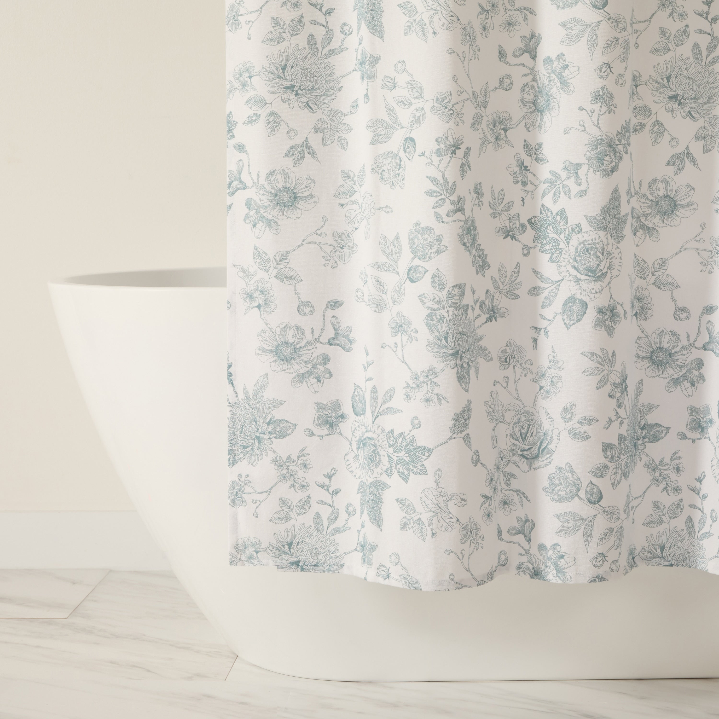 Becky Cameron Cotton Blend Floral Print Shower Curtain