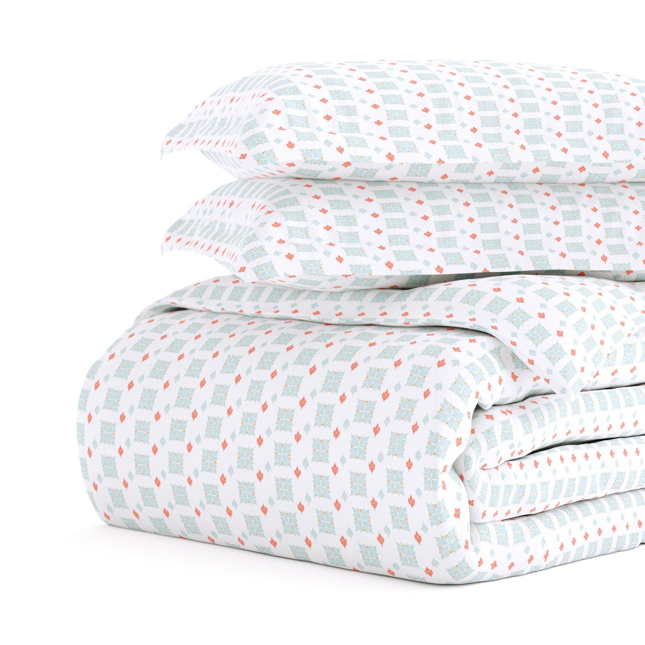 Merit Linens Premium Ultra Soft Lights In Blue Pattern 3 Piece Duvet Cover Set