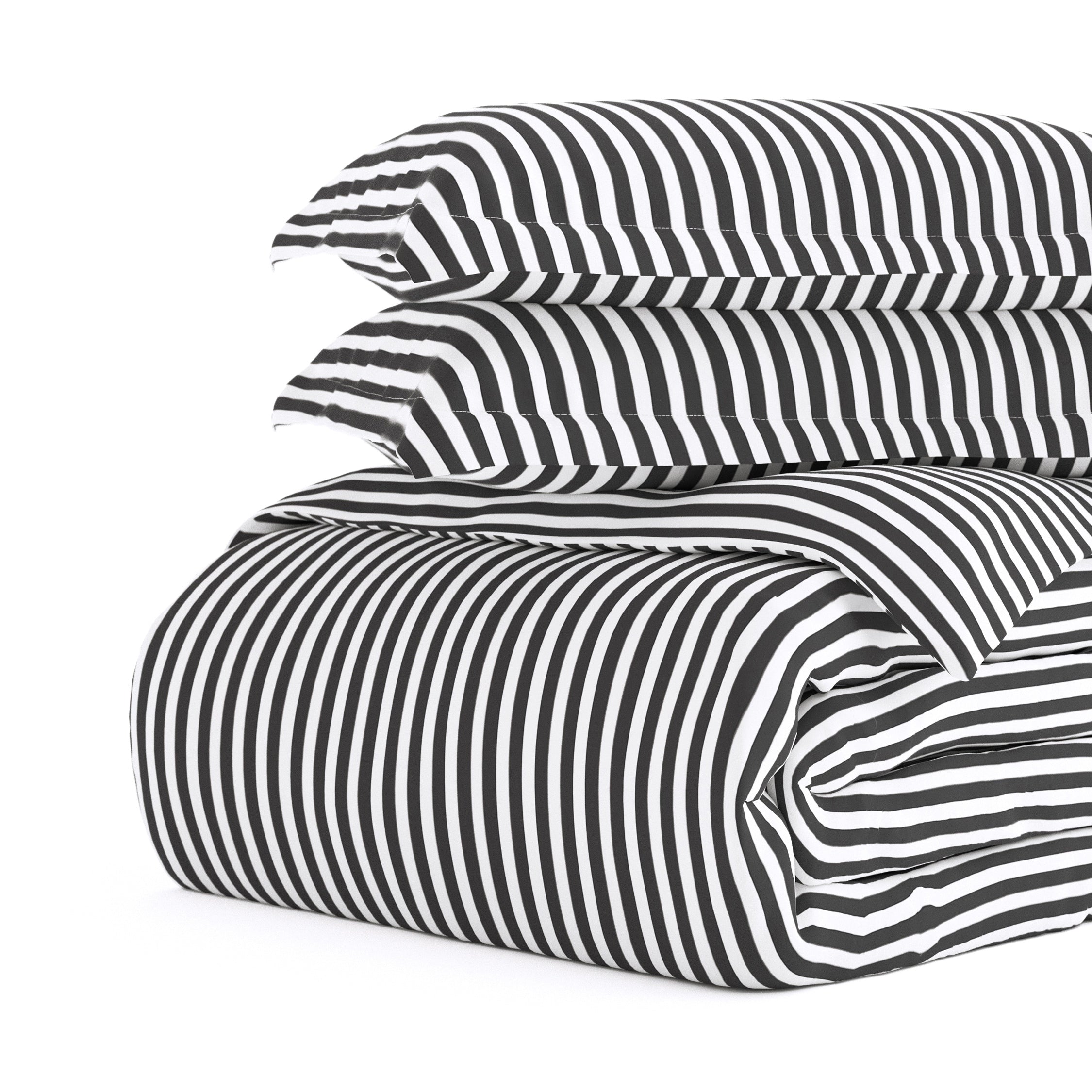 Merit Linens Premium Ultra Soft Grey Ribbon 3 Piece Duvet Cover Set