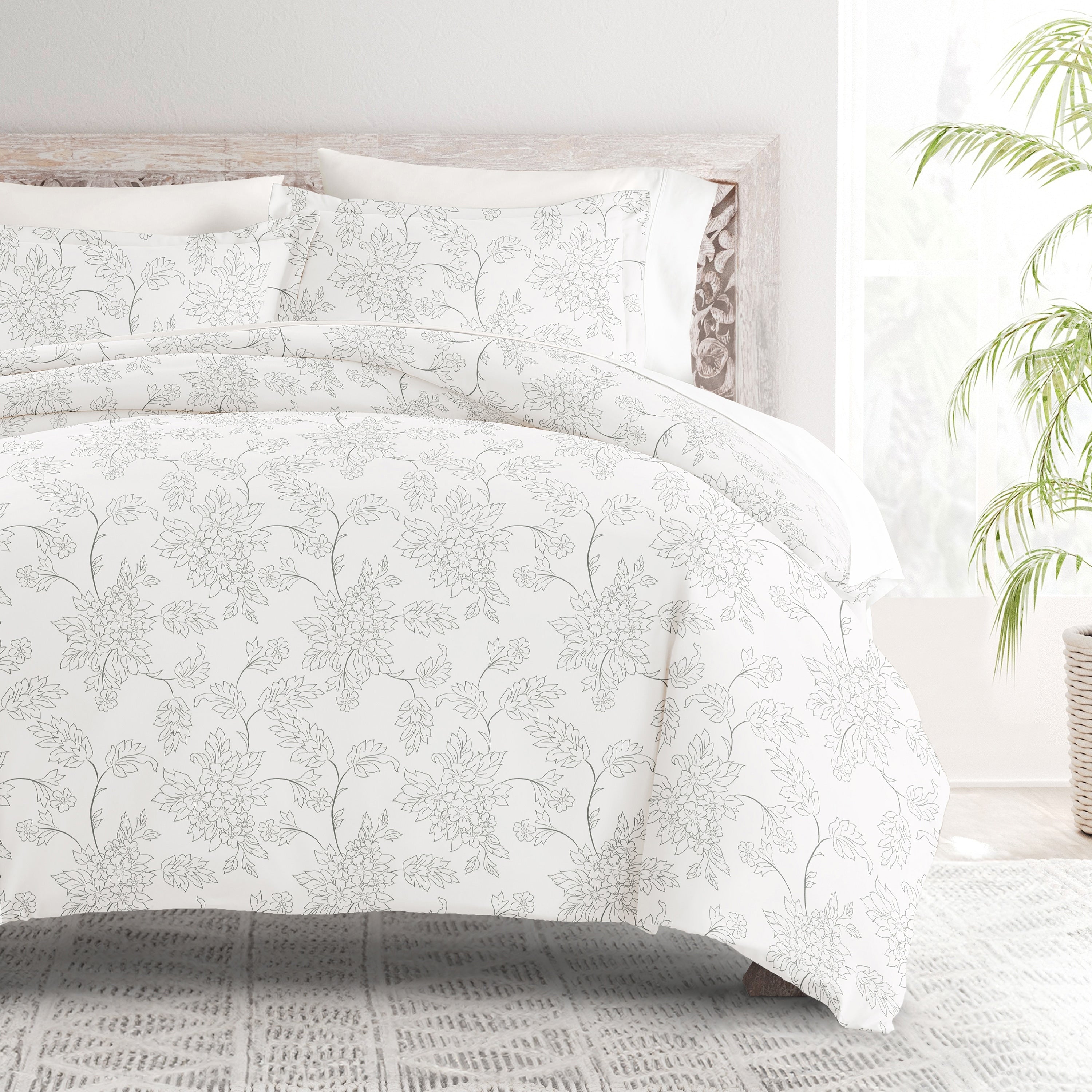 Merit Linens Premium Ultra Soft Vine Pattern 3 Piece Duvet Cover Set