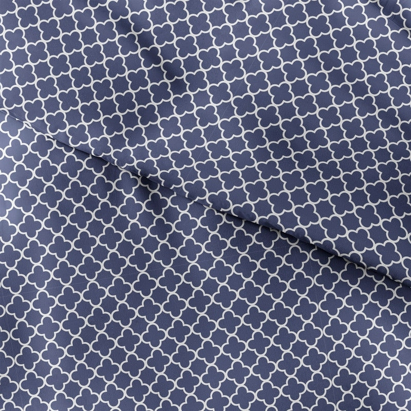 Merit Linens Quatrefoil Pattern 3 Piece Duvet Cover Set