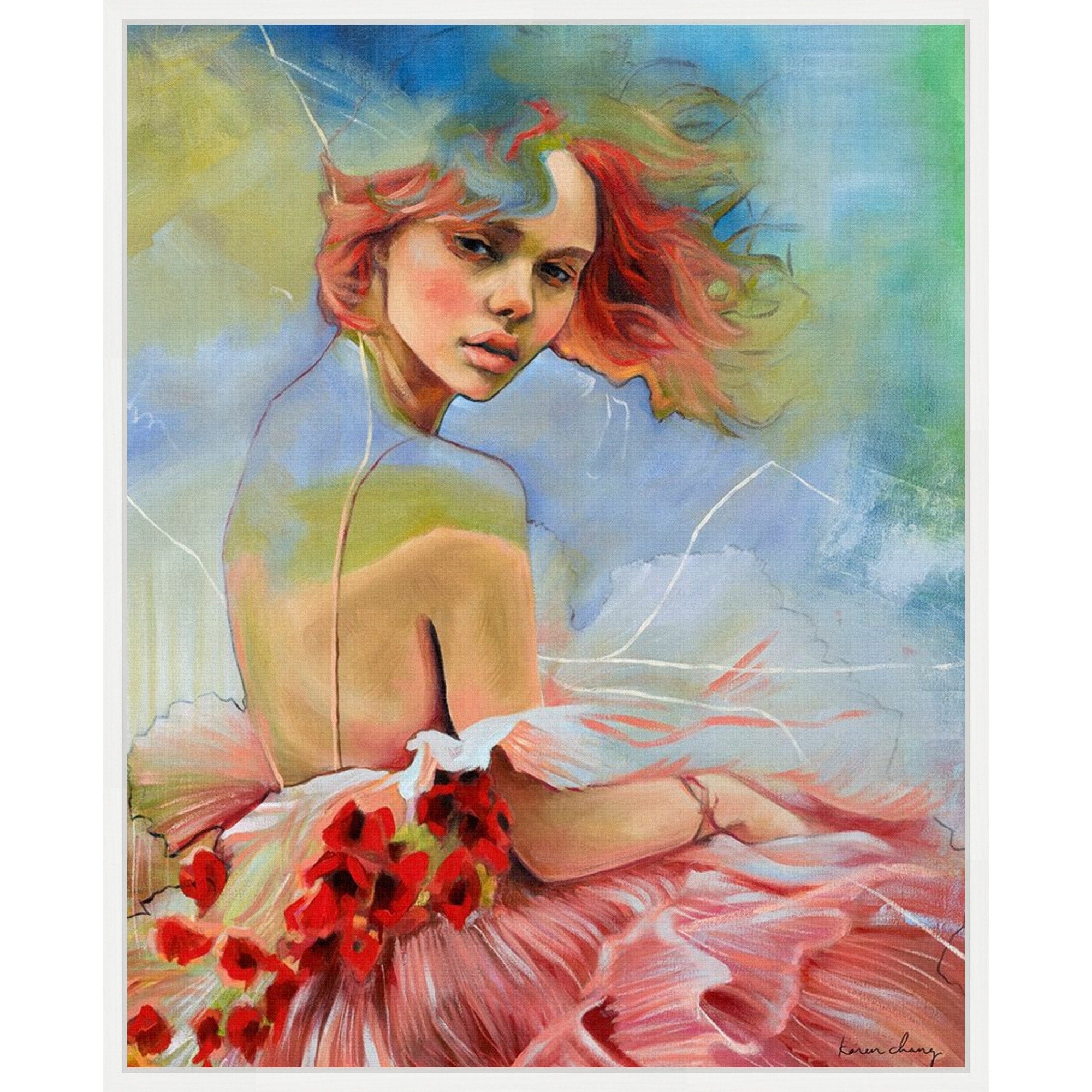 Becoming By Karen Chang Framed Canvas Wall Art Print