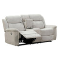 Becy Manual Reclining Loveseat W Console 2 Cup Holders Light Gray