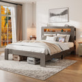 Bed Frame Full Size Wood Platform Bed Frame With Storage Led Light Headboard And 2 Usb Noise Free