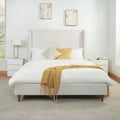 Bed Frame High Headboard Upholstered Platform Bed No Box Spring Needed