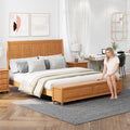 Bed Frame With Tall Headboard And Storage Bench Soild Wood Sleigh Bed With Storage Chest