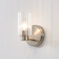 Bedminster 5 Inch 1 Light Brushed Nickel Vanity Light With Clear Ribbed Glass Shade