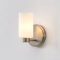 Bedminster 5 Inch 1 Light Brushed Nickel Vanity Light With Etched Opal Ribbed Glass Shade