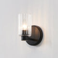 Bedminster 5 Inch 1 Light Matte Black Vanity Light With Clear Ribbed Glass Shade