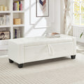 Bedroom End Of Bed Bench Ivory White Storage Bench With Wood Legs Leather Bench Upholstered Bench Dining Bench