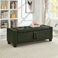 Bedroom End Of Bed Bench Storage Bench With Wood Legs Dark Green Leather Bench Upholstered Bench Dining Bench