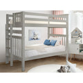 Bedz King Tall Mission Style Bunk Bed Twin Over Twin With End Ladder Grey
