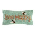 Bee Happy Hooked 10X20 Throw Pillow