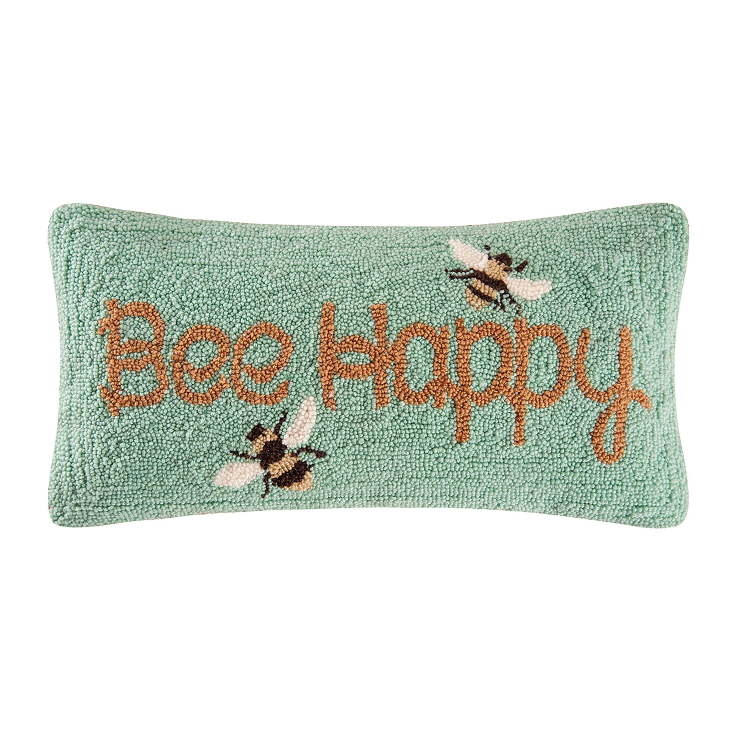 Bee Happy Hooked 10X20 Throw Pillow