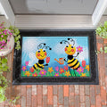 Bee Tending Garden Embossed Door Mat 30 X 18