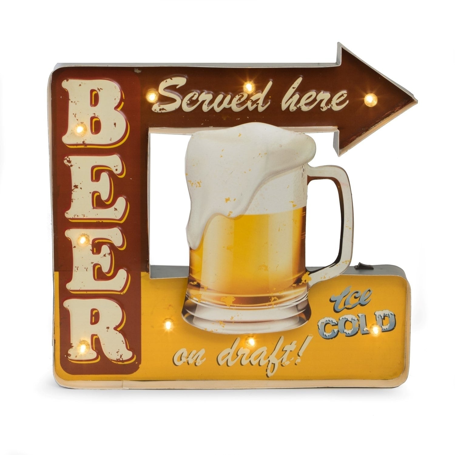 Beer Served Here Metal Sign